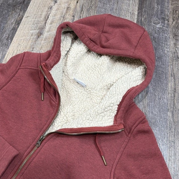Columbia Women's Sherpa Lined Chore Hooded Jacket Red Zip Up Size M Lightweight - Picture 5 of 14